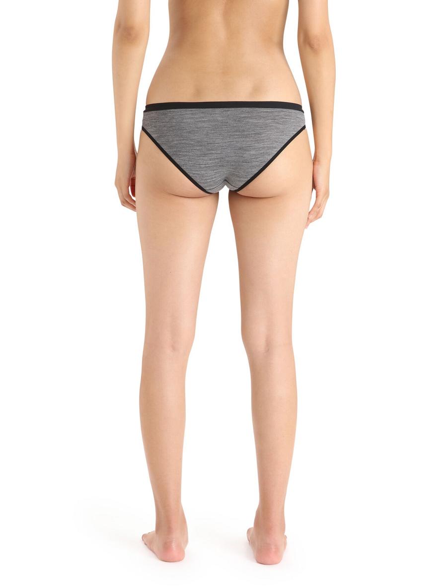 Gritstone Heather Women's Icebreaker Merino Siren Bikini Briefs Underwear | USA 1722PJJQ